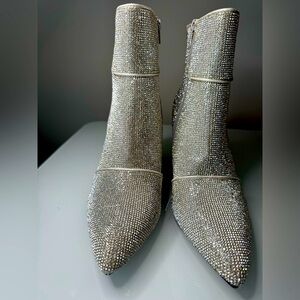 Target Silver Rhinestone Heeled Boots